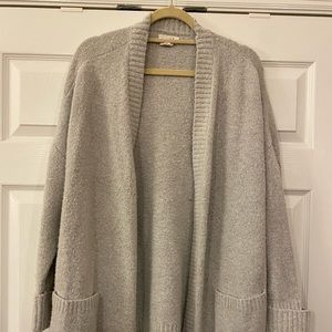 Large Long Gray Cardigan